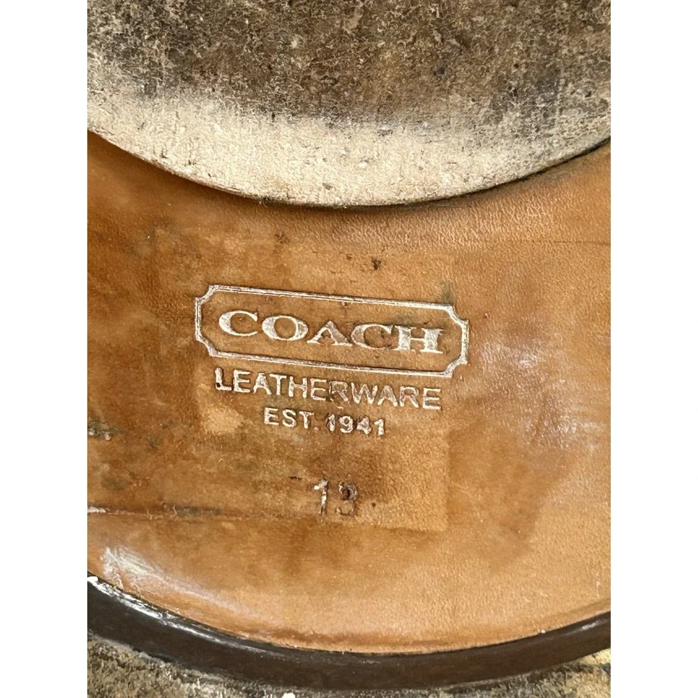 Coach Revere Men's Brown Leather Derby Dress Shoes Size 13D